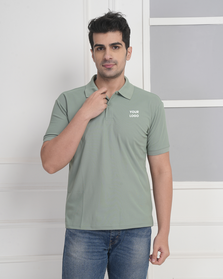 Mint Green Micro Polyester Corporate Performance Polo