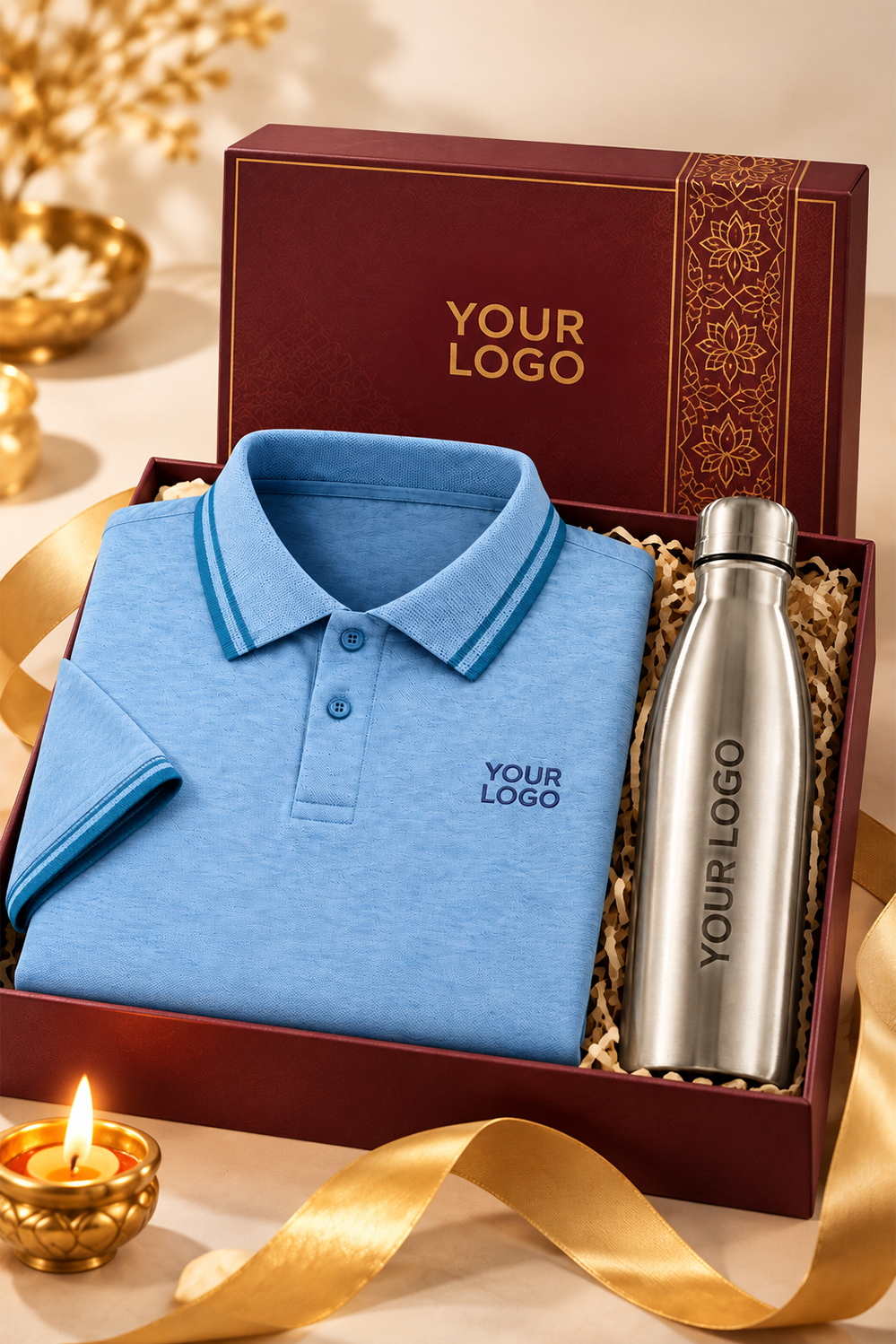 Exalon Signature Diwali Gift Kit | Polo T-Shirt, Sipper &amp; Gift Box