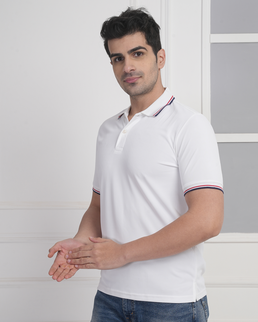 White Micro Polyester Corporate Performance Polo T-Shirt