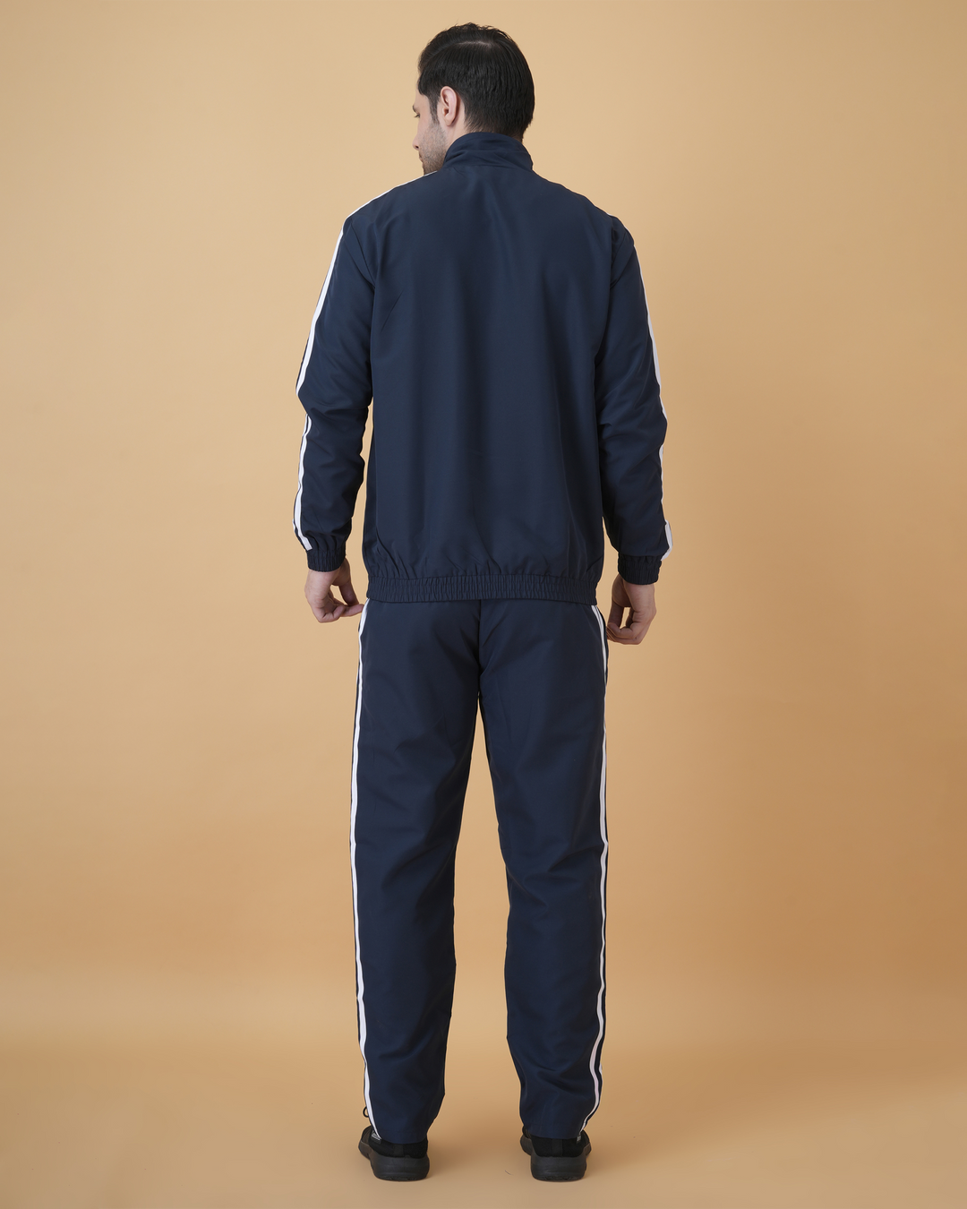 Men’s Twin Stripe Tracksuit Set in Grey, Black &amp; Navy