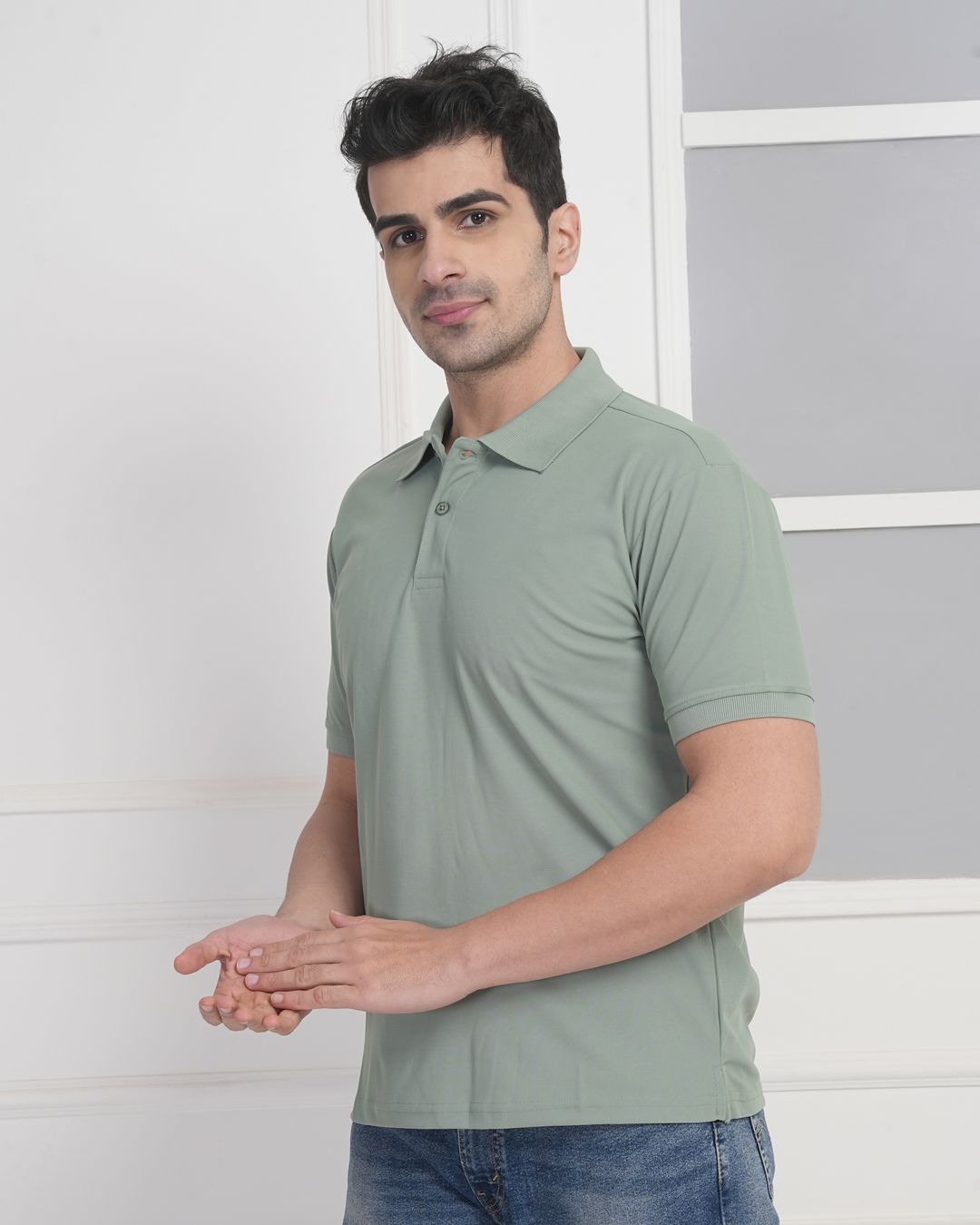 Mint Green Micro Polyester Corporate Performance Polo