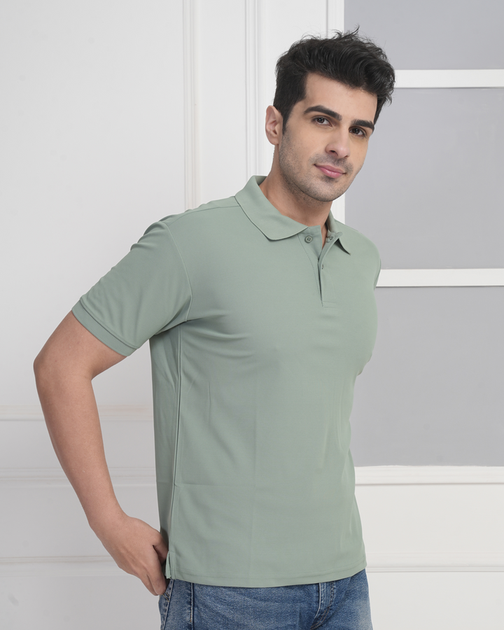 Mint Green Micro Polyester Corporate Performance Polo