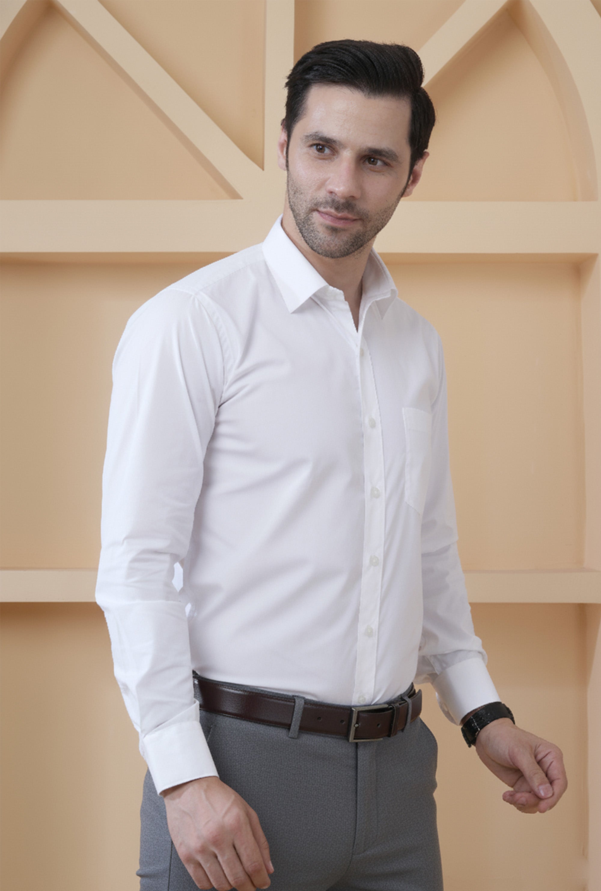 White Corporate Uniform Shirt for Men | Smart Fit Bulk Office Wear