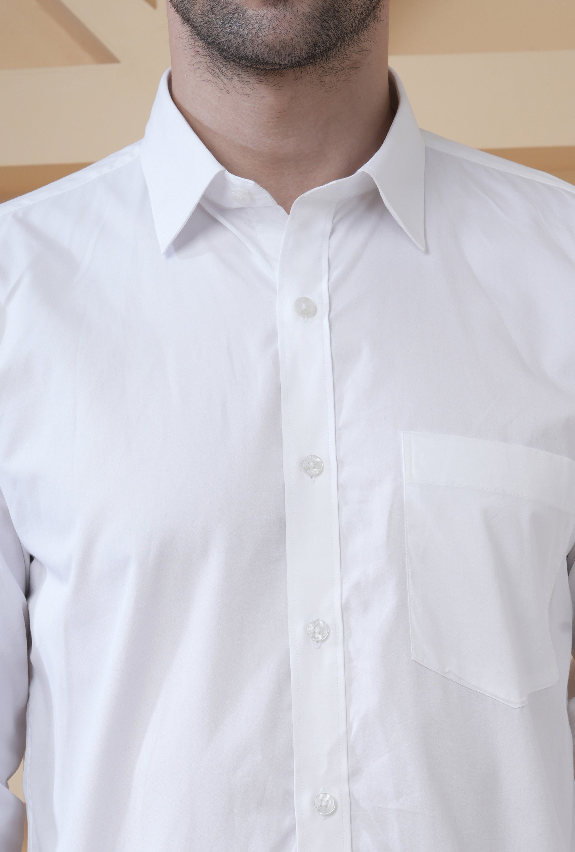 Men’s Premium White Cotton Formal Shirt | Corporate Office Wear