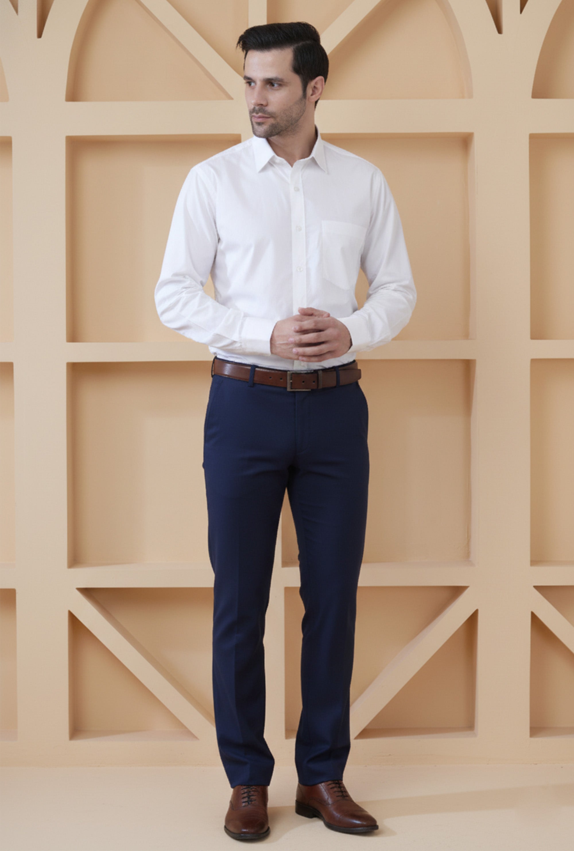 Men’s Premium White Cotton Formal Shirt | Corporate Office Wear