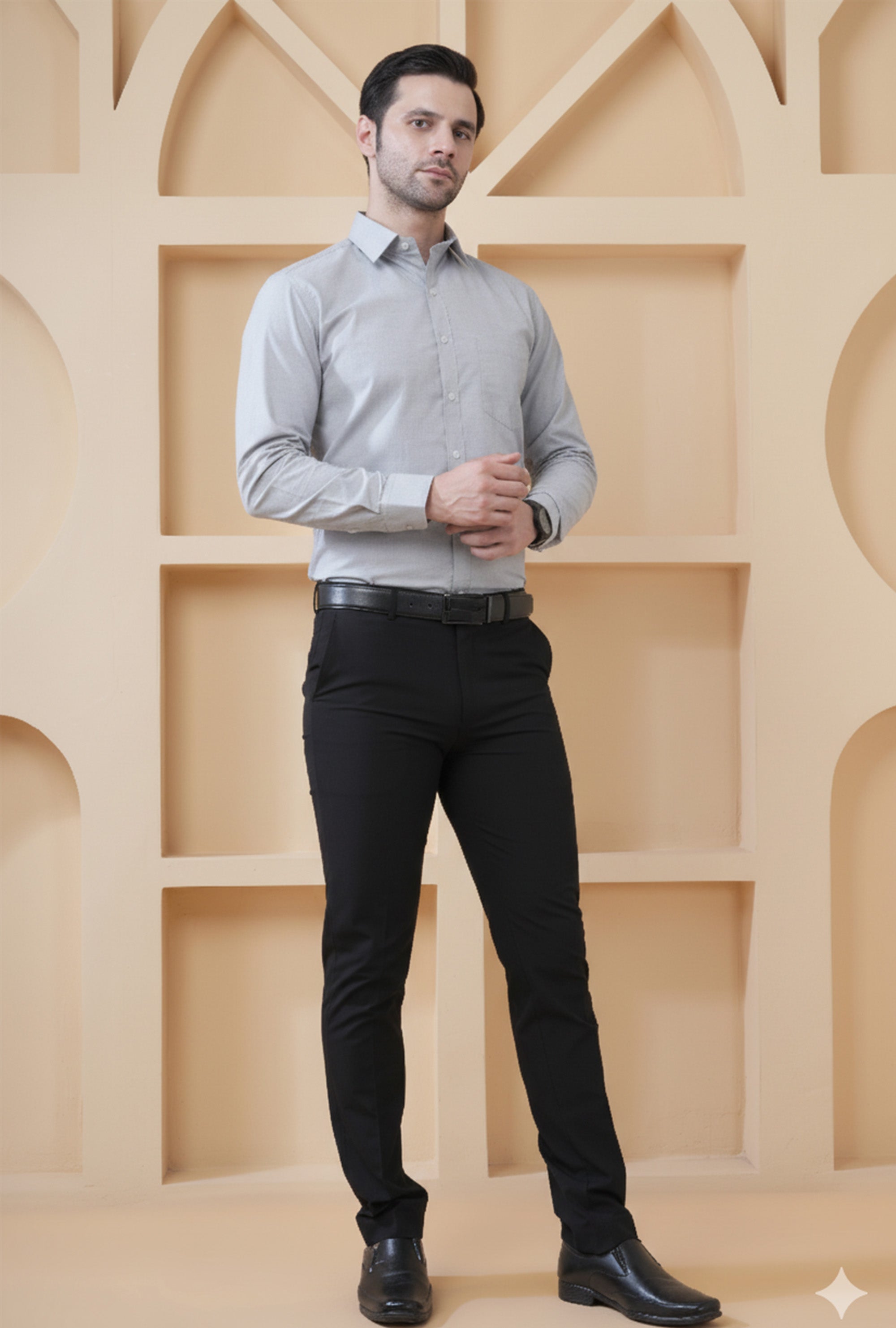 Men’s Premium Grey Filafil Shirt | Corporate Formal Office Wear