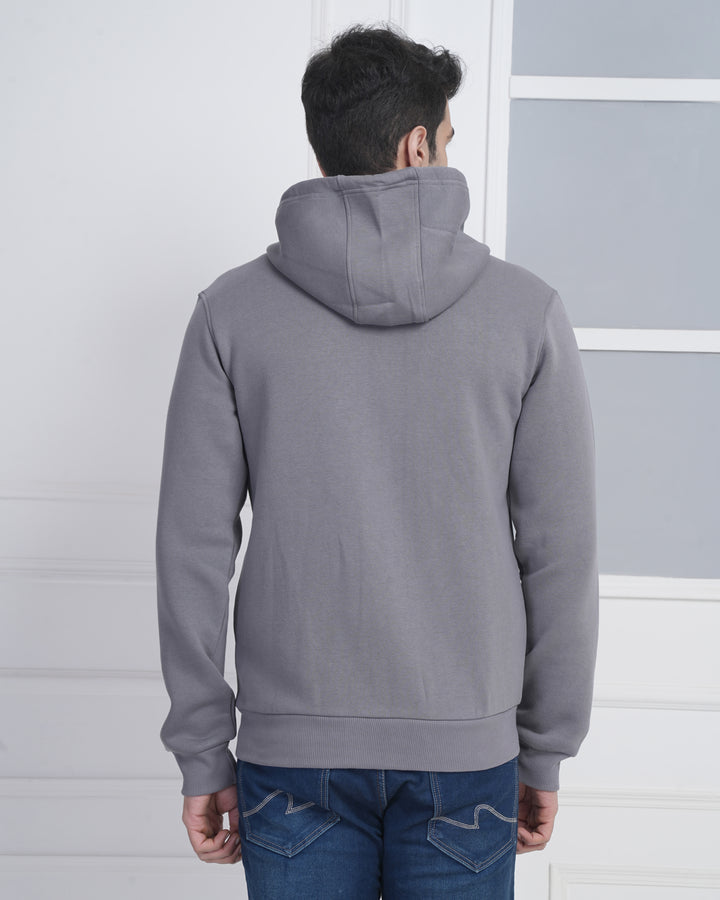 Custom Grey Corporate Zip-Up Hoodie | 100% Premium Cotton