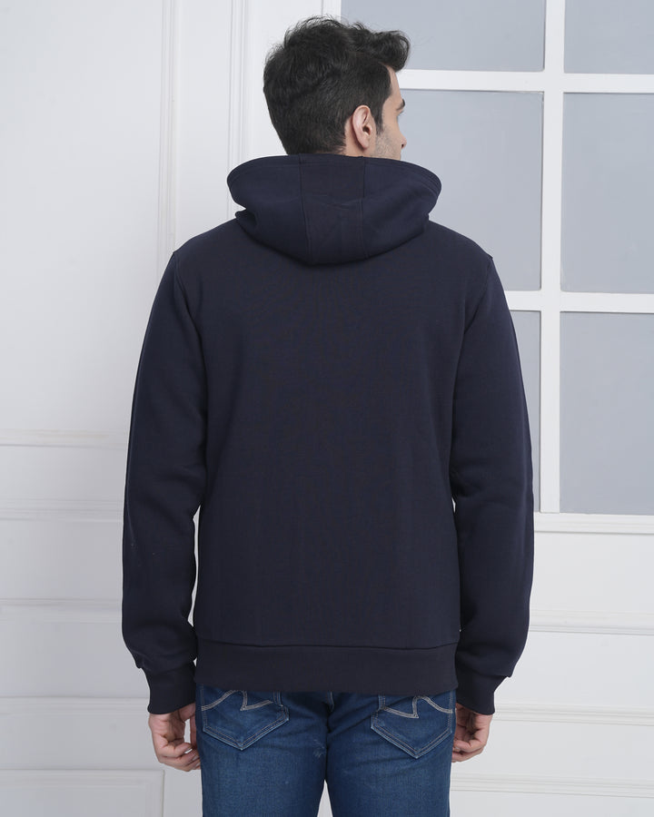 Exalon Navy Blue 340 GSM PC Fleece Zipper Hoodie for Corporate Uniforms &amp; Bulk Orders