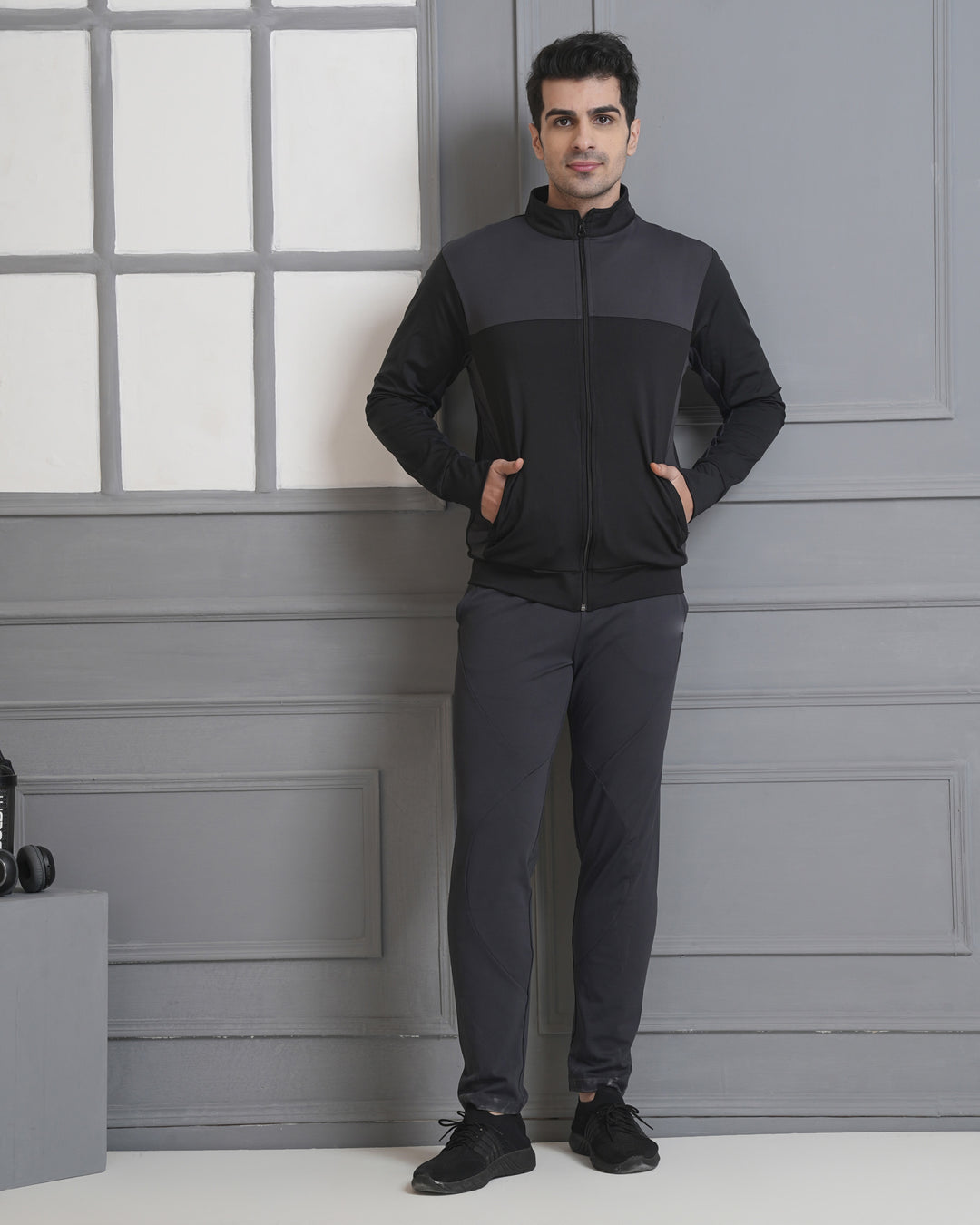 Charcoal Grey Executive Team Tracksuit Set
