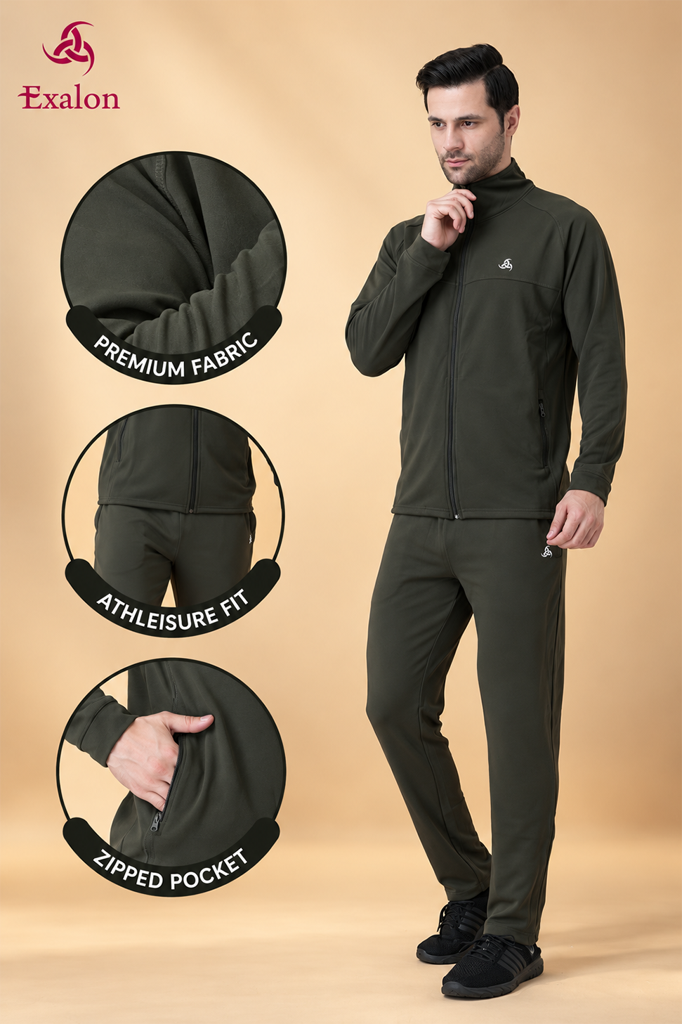 Men’s Solid Colour Tracksuit Set for Custom Corporate Teamwear