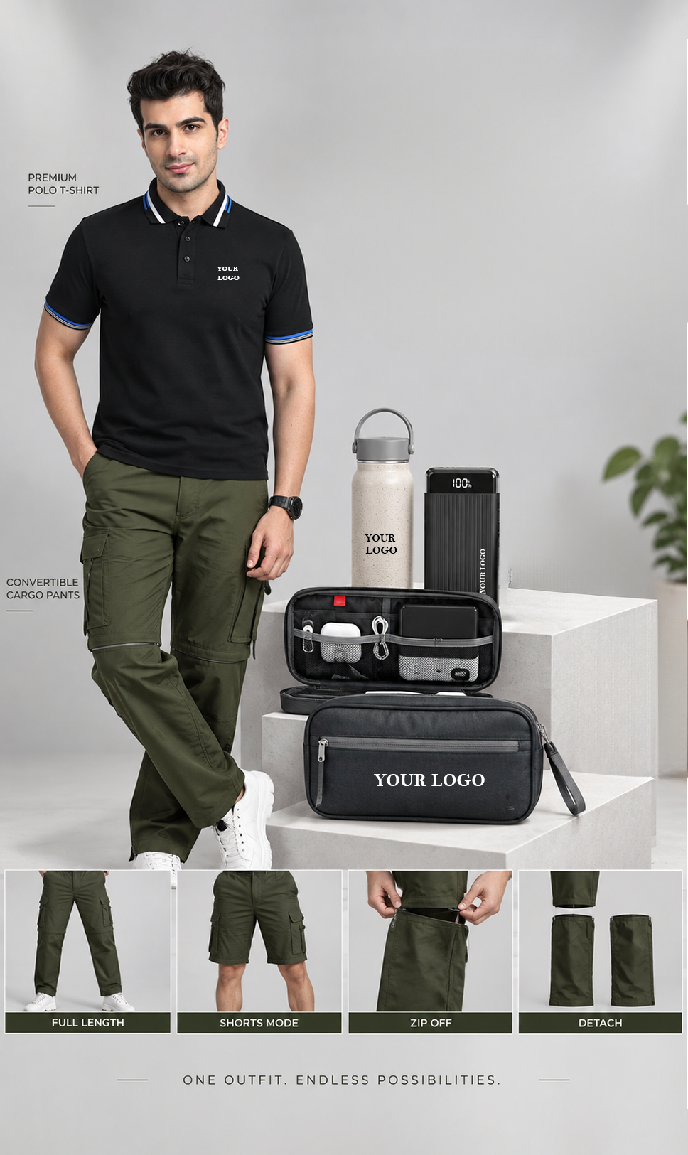 Explorer Pro Corporate Utility Gift Set with Convertible Cargo Pant &amp; Tech Essentials