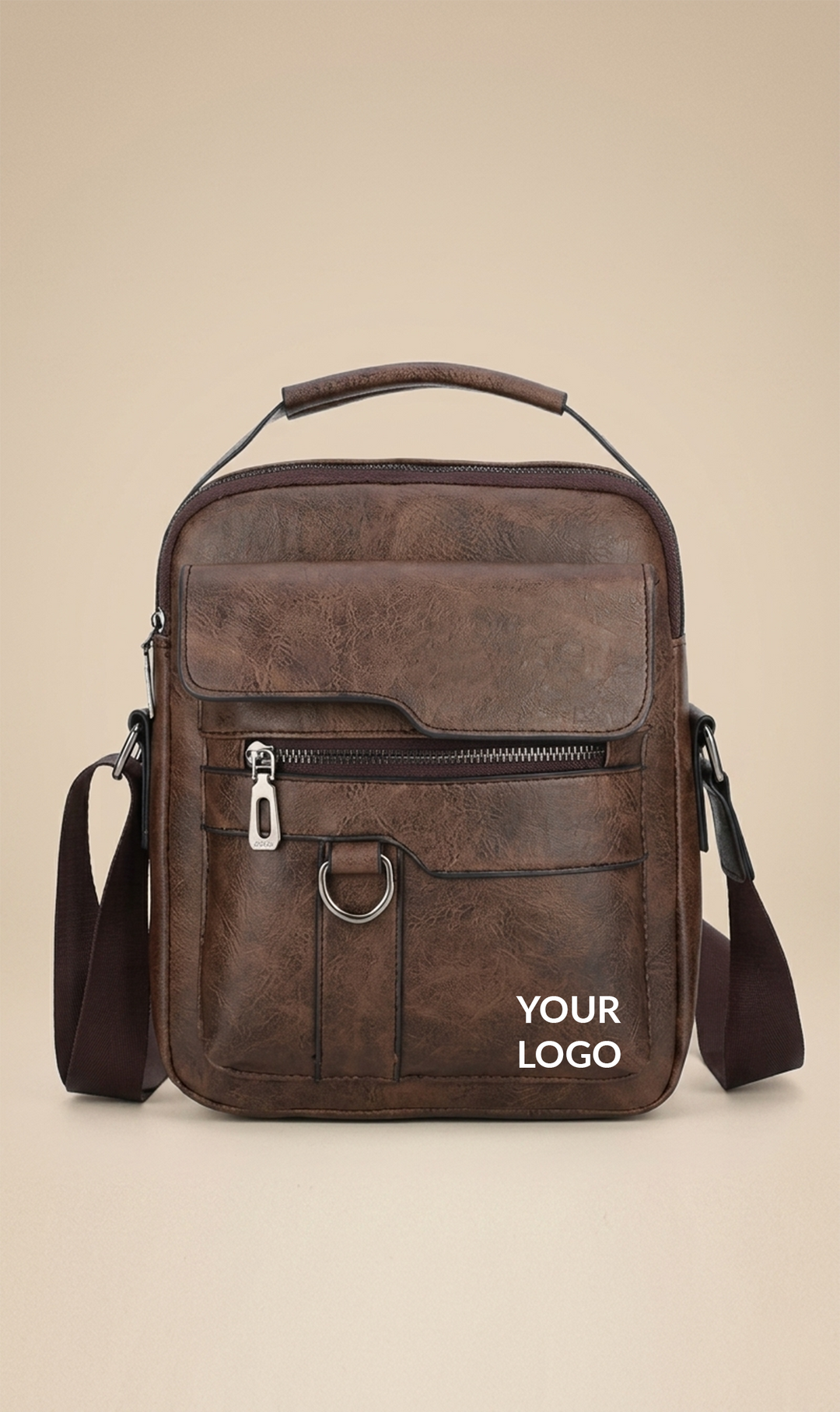Premium Leatherette Crossbody Office Bag with Custom Logo Branding