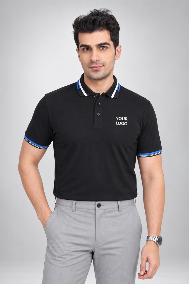 PC Matty 220 GSM Polo T-Shirt with Striped Collar &amp; Cuffs | Custom Corporate Uniform