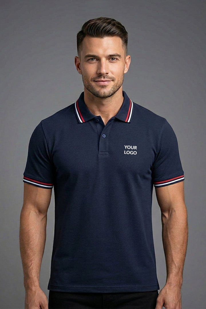PC Matty 220 GSM Polo T-Shirt with Striped Collar &amp; Cuffs | Custom Corporate Uniform