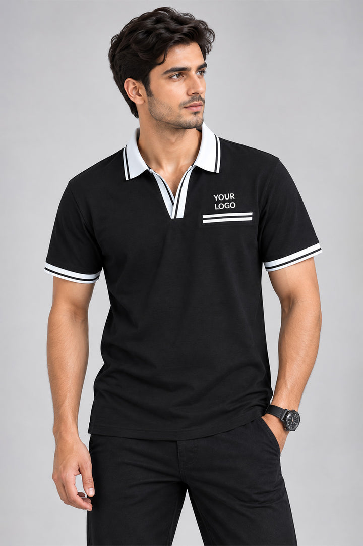 Collar Corporate Polo T-Shirt with Pocket Detail