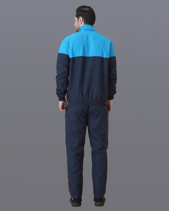 Navy Sky Blue Panel Tracksuit for Corporate Teams