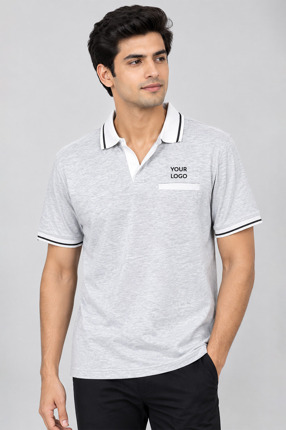 Collar Corporate Polo T-Shirt with Pocket Detail