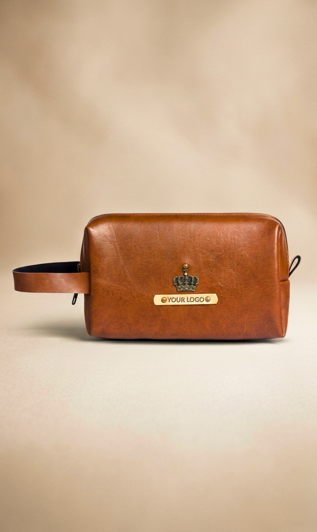 Premium Leatherette Travel Toiletry Pouch with Custom Logo Branding