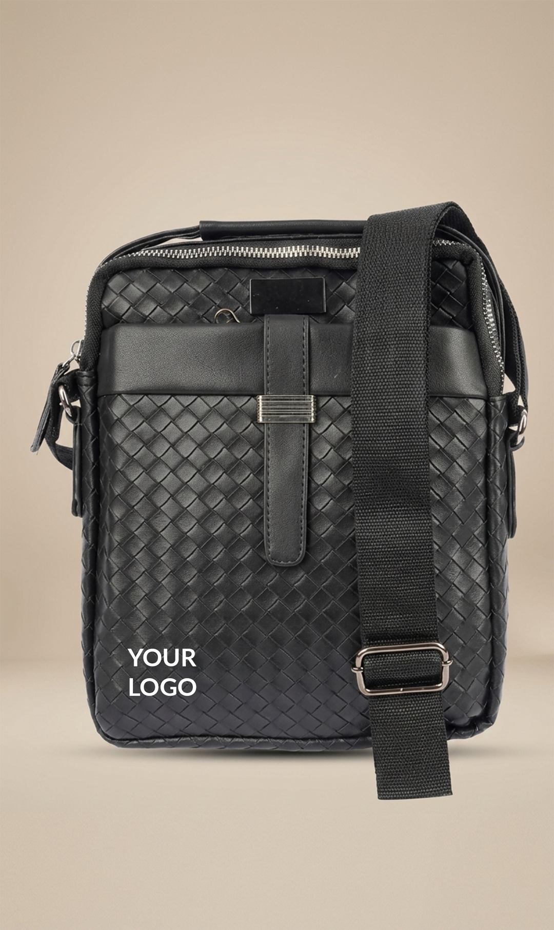 Premium Woven Leatherette Executive Sling Bag with Custom Logo