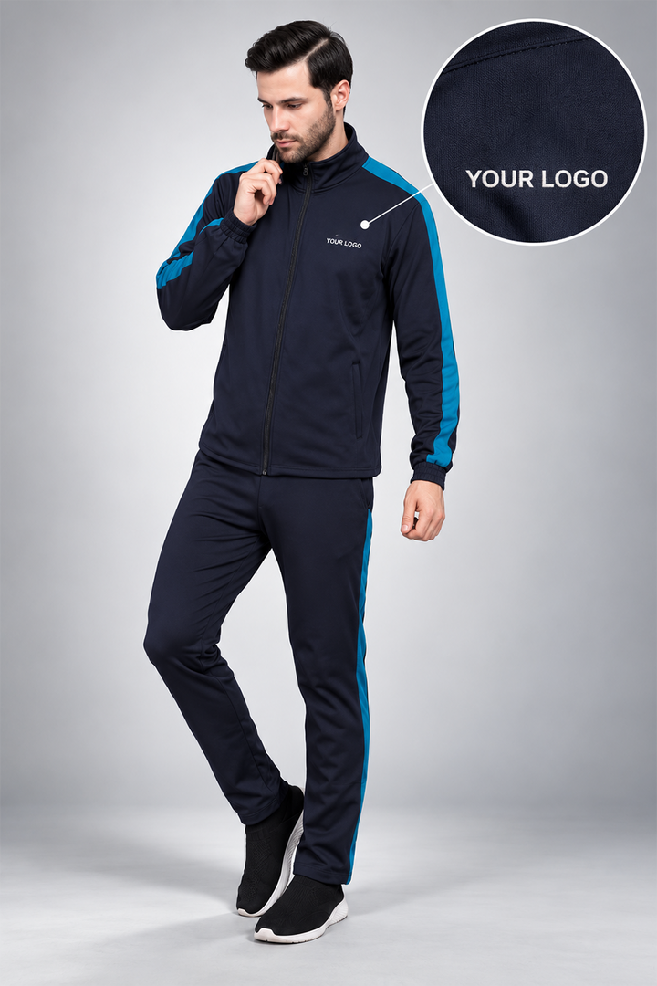 Men’s Contrast Stripe Tracksuit Set for Corporate Teams