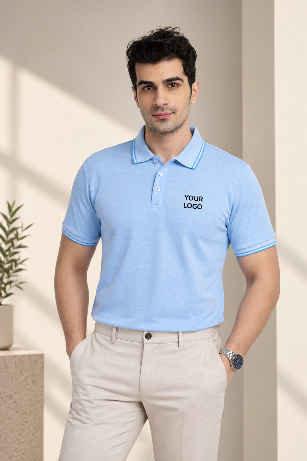 200 GSM Cotton-Blend Corporate Polo T-Shirt | Custom Logo Uniform