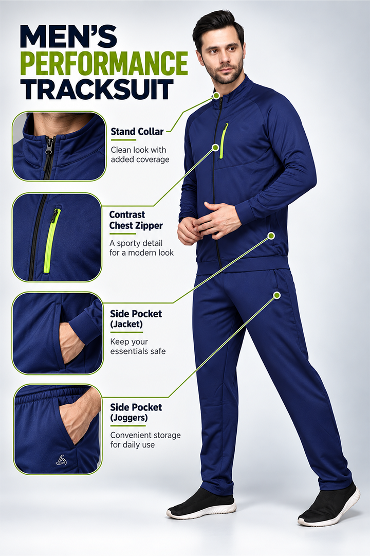Men’s Midnight Navy Tracksuit Set for Corporate Teams