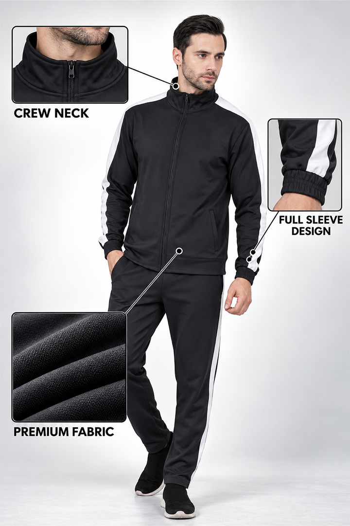 Men’s Contrast Stripe Tracksuit Set for Corporate Teams