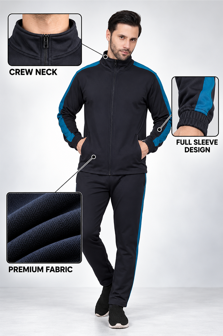 Men’s Contrast Stripe Tracksuit Set for Corporate Teams