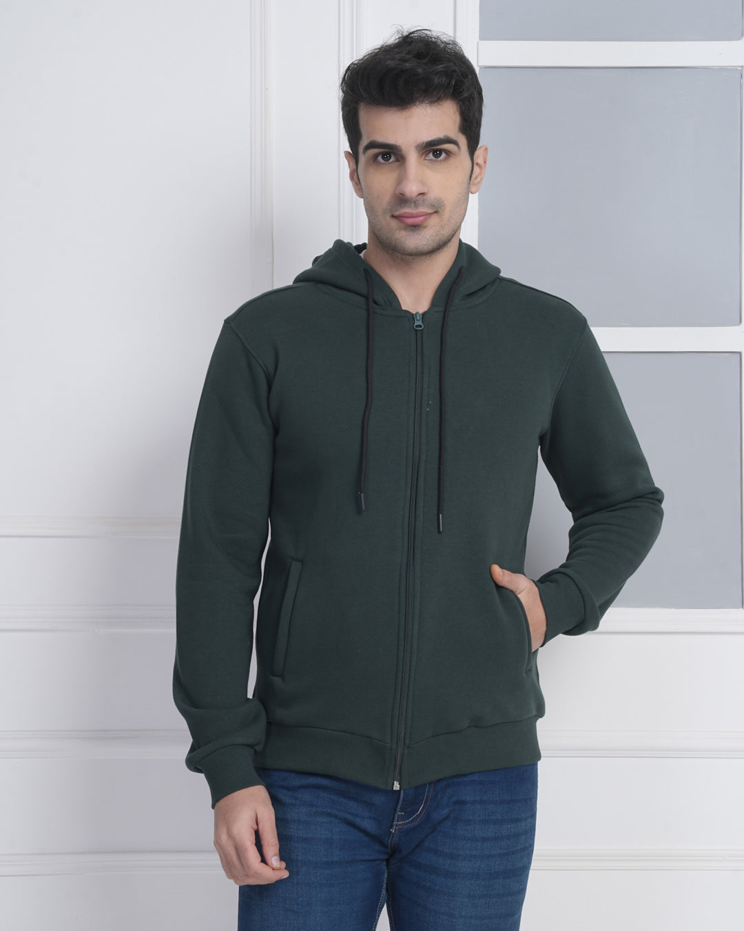 Bottle Green Corporate Zip Hoodie