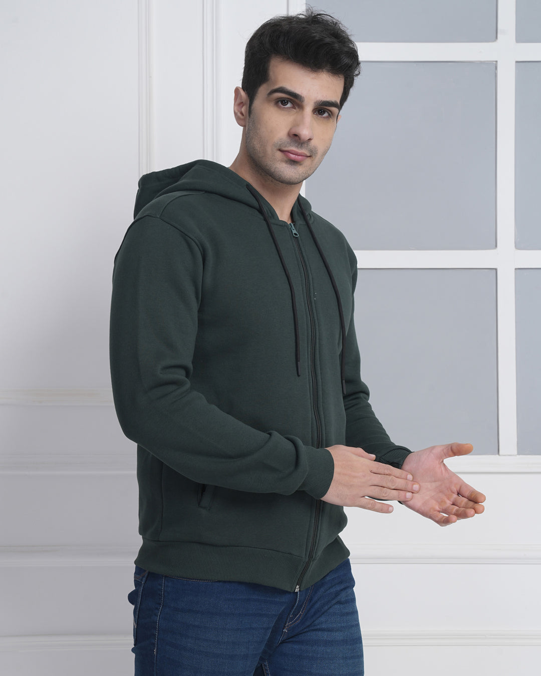 Bottle Green Corporate Zip Hoodie