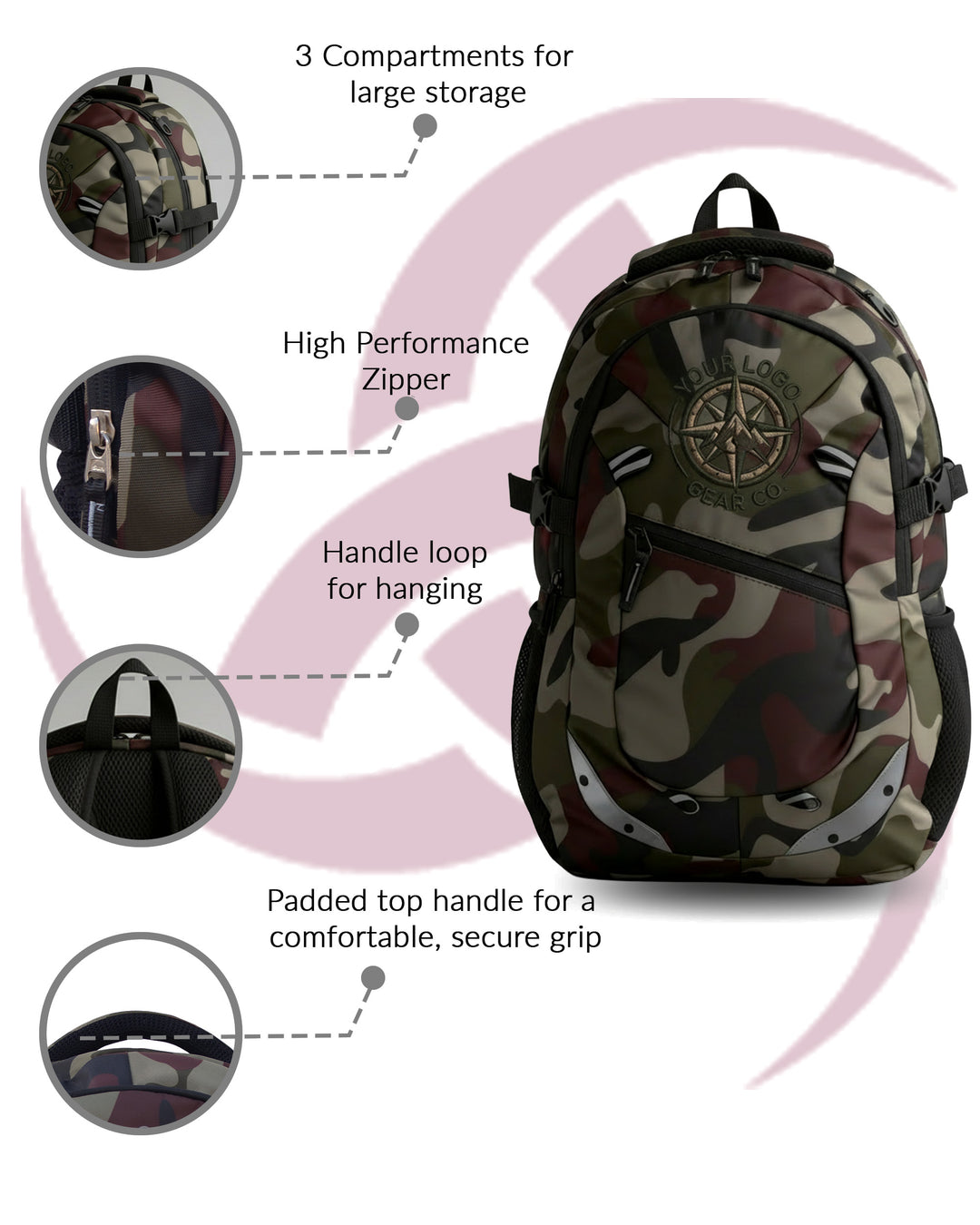 Tango Nylon Unisex Backpack Bag