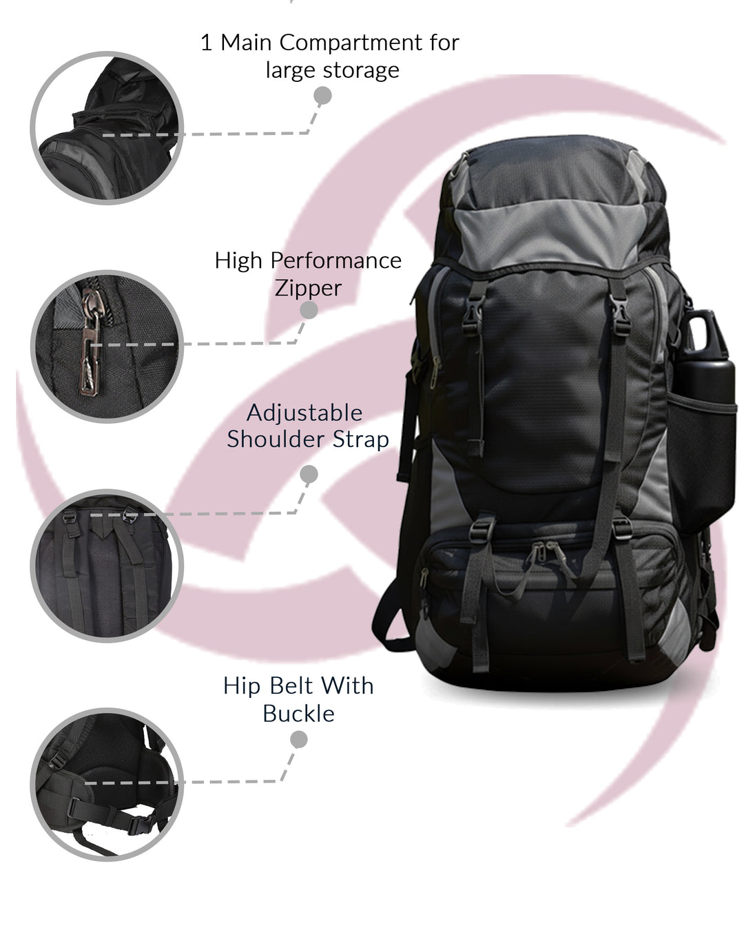 Exalon Polyester Unisex Rucksack Bag for Travel