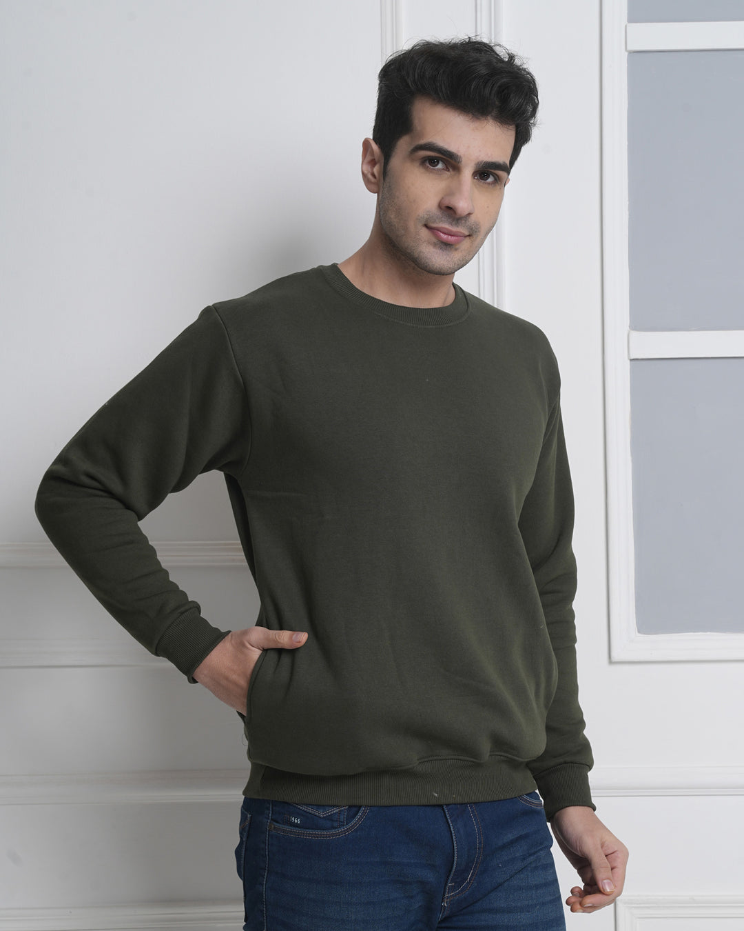 Bottle Green Corporate Crew Neck Sweatshirt for Teams