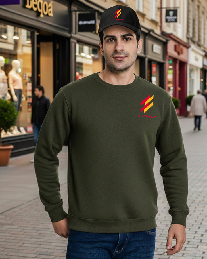 Bottle Green Corporate Crew Neck Sweatshirt for Teams