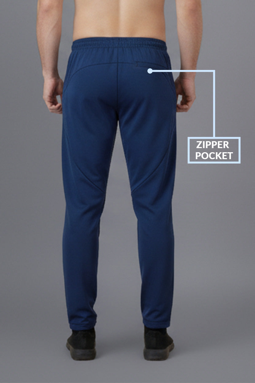 Men’s Blue 4-Way Lycra Tracksuit Set for Corporate Teams