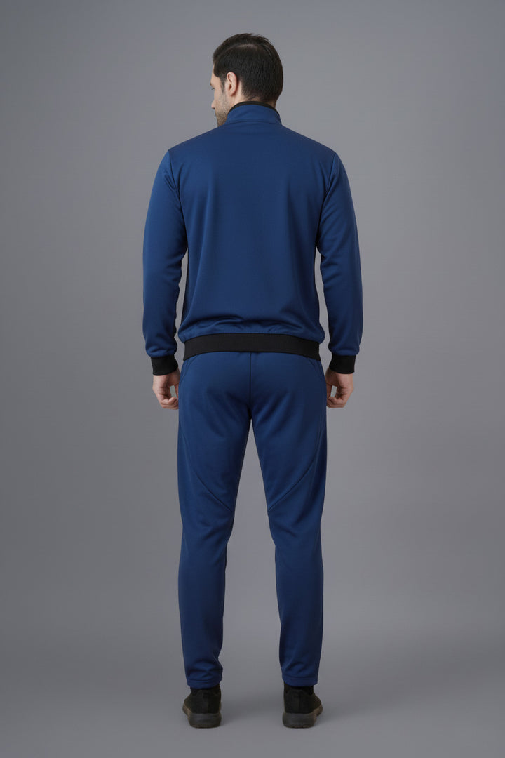 Men’s Blue 4-Way Lycra Tracksuit Set for Corporate Teams