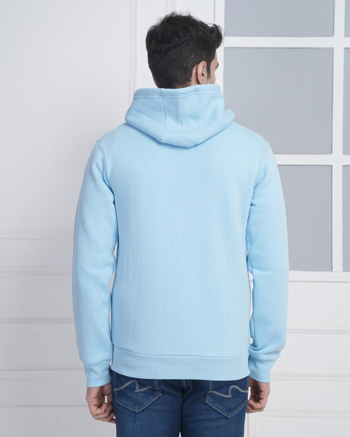 Sky Blue Corporate Front-Zip Hoodie for Bulk Branding