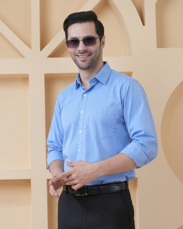 Steel Blue Filafil Formal Shirt Regular Fit Bulk Supply