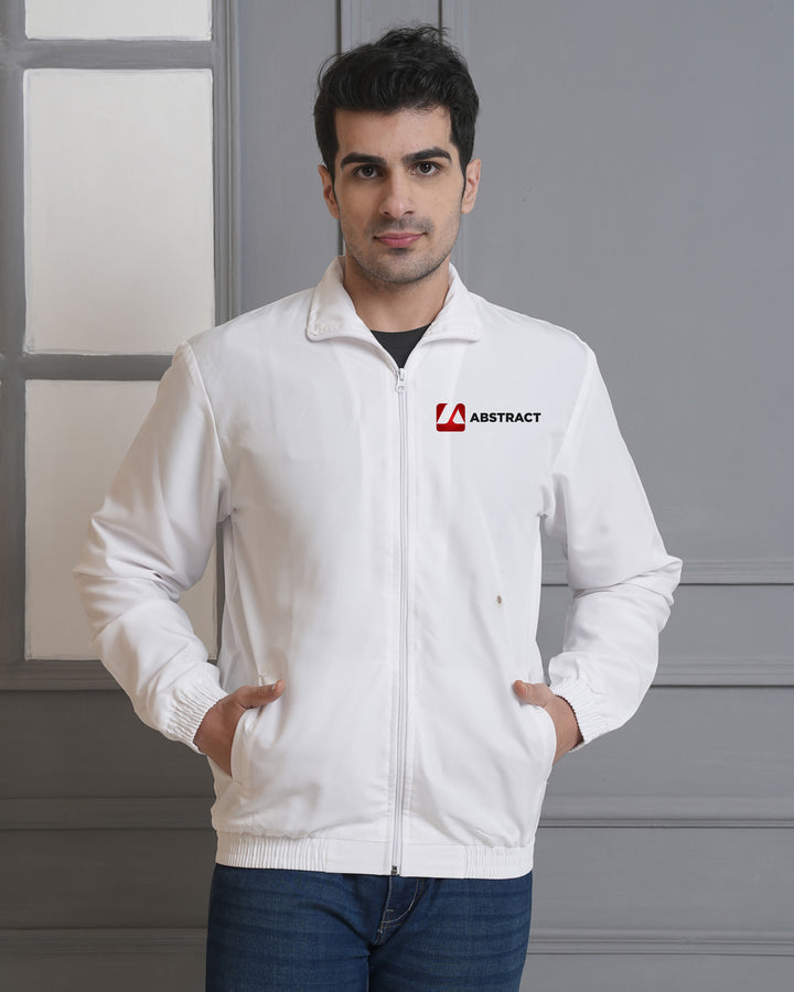 Executive White Zip Jacket for Staff Uniforms